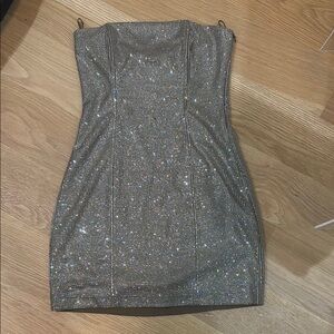 Zara Gray Strapless Bodycon Dress